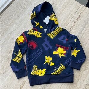 NEW 🆕 Pokemon Pikachu Navy and Yellow Kids Hoodie 4/5 years
